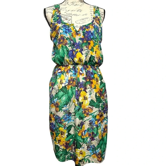 Everly Floral Sleeveless Dress Size Large - Picture 1 of 8